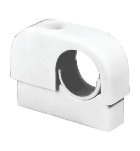 RÖRKLAMMA 22-28 MM C/V 28 MM, B=60 MM ENKEL VIT FALUPLAST
