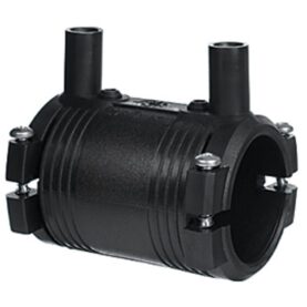 ELSVETSMUFF 40 MM LÅNG RAK MED SKRUVFIXERINGAR I ÄNDARNA SVART ROLMAPLAST