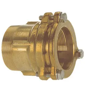 RAK KOPPLING ISIFLO 110 75 MM X R65 X R50 KLÄMRING X UT-/INVÄNDIG GÄNGA MÄSSING