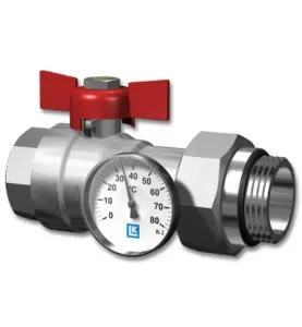 KULVENTIL RAK MED TERMOMETER LK SYSTEMS