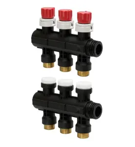 FÖRDELARE 3 G25 / 3 X GE20 3 X C/C50 MM AVSTICK UTVÄNDIG GÄNGA SVART VARIO PLUS UPONOR