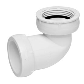 VINKELKOPPLING 40 MM X G40/G32 X 90° KLÄMRING X INVÄNDIG LÖPMUTTER VIT FALUPLAST