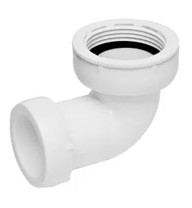 VINKELKOPPLING 32 MM X G32/G40 X 90° KLÄMRING X INVÄNDIG LÖPMUTTER VIT FALUPLAST