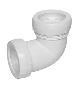 VINKELKOPPLING 32 MM X 90° 2KLÄMRING VIT FALUPLAST