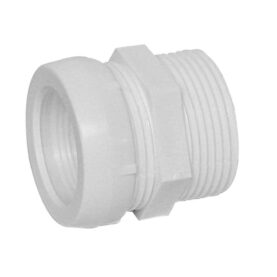 KOPPLING 32 MM X G32 KLÄMRING X UTVÄNDIG GÄNGA VIT FALUPLAST