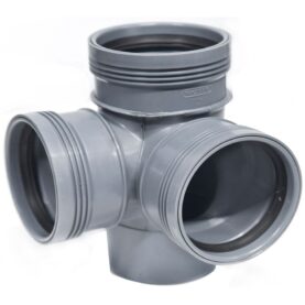 HÖRNGRENRÖR 110/110 MM X 88,5° 3MUFF GRÅ WAFIX