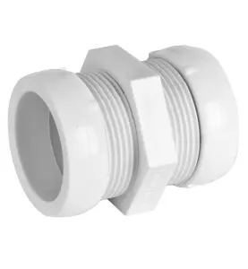 KOPPLING 40 MM 2KLÄMRING VIT FALUPLAST