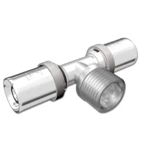 T-RÖR PRESSPEX A32MM X G20 X AX25MM 2MUFF X UTVÄNDIG GÄNGA NICKEL LK