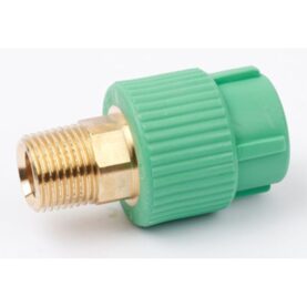 ÖVERGÅNGSKOPPLING GREEN PIPE 20 MM X G20 MUFF X UTVÄNDIG GÄNGA GRÖN/MÄSSING