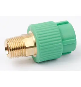 ÖVERGÅNGSKOPPLING GREEN PIPE 20 MM X G20 MUFF X UTVÄNDIG GÄNGA GRÖN/MÄSSING