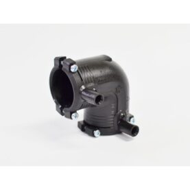 ELSVETSVINKEL 32 MM X 45° 2MUFF FÖR PE-RÖR OCH DELAR SVART ROLLMAPLAST