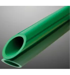 TAPPVATTENRÖR FUSIOTHERM FASER 50X5,6 MM L=4 METER RAK GRÖN MED 4 MÖRKGRÖNA RÄNDER