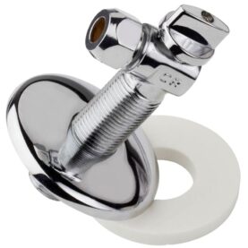 ANSLUTNINGSKOPPLING MULTIPEX G15XG10X90° Ø75 MM BRICKA FÖR VÄGGDOSA,VINKEL MED BRICKA KROM ROTH