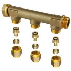 FÖRDELARE 3 G20/3 X 15X2,5 MM /G20 3 X C/C50 MM AVSTICK LÖPMUTTER X GÄNGA/KOPPLING AQUA PLUS UPONOR