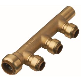 FÖRDELARE 3 2X22 MM / 3X12 MM 3 X C/C50 MM AVSTICK MUFF X SLÄTÄNDA / 3MUFF MÄSSING ROTH