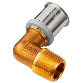 ÖVERGÅNGSVINKEL 16 MM X G10 X 90° MUFF X UTVÄNDIG GÄNGA MÄSSING PRESSCHECK ROTH