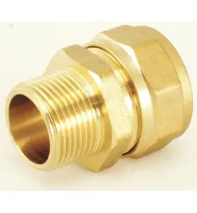 KLÄMRINGSKOPPLING 25X2,3 MM X R20 RAK X MUFF UTVÄNDIG GÄNGA GUL ALTECH