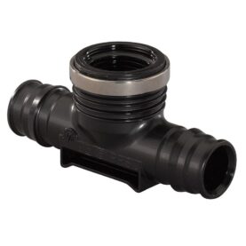 T-KOPPLING 16X2,2 MM X G15 2FOG X INVÄNDIG GÄNGA SVART Q&E PPSU UPONOR