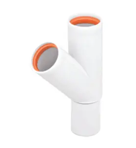 GRENRÖR 32 MM X 45° 2MUFF X SLÄTÄNDA VIT FALUPLAST
