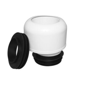 WC-ANSLUTNING 110 MM H=150 MM EXCENTRISK 17MM MED HUV OCH MANSCHETT VIT FALUPLAST