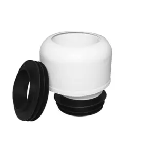 WC-ANSLUTNING 110 MM H=150 MM EXCENTRISK 17MM MED HUV OCH MANSCHETT VIT FALUPLAST
