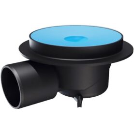 GOLVBRUNN 75 MM Ø150 MM SIDOUTLOPP UTAN VALVSTÖD SVART