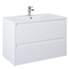 KOMMOD LUXOR 90 CM VIT MATT MED ARIELLA TVÄTTSTÄLL PORSLIN ALTERNA