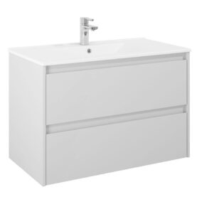 KOMMOD LUXOR 90 CM GRÅ MATT MED ARIELLA TVÄTTSTÄLL PORSLIN ALTERNA