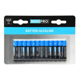 BATTERIER AAA/LR03/1,5V 12-PACK NOVIPRO
