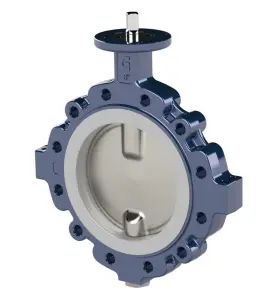 VRIDSPJÄLLSVENTIL 100 LUG PTFE MED FRI AXEL