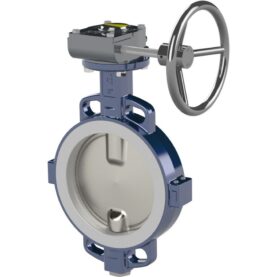 VRIDSPJÄLLSVENTIL 100 WAFER MED SNÄCKVÄXEL