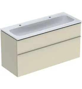 MÖBELPAKET ICON B120 SANDGRÅ SLIM TVÄTTSTÄLL 2 LÅDOR HANDTAG SANDGRÅ MATT GEBERIT