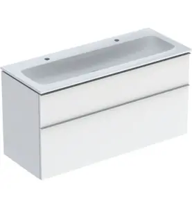 MÖBELPAKET ICON B120 VIT,KTCT SLIM TVÄTTSTÄLL 2 LÅDOR HANDTAG FÖRKROMAT GEBERIT