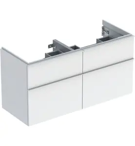 UNDERSKÅP ICON 4 LÅDOR B118,4 VIT HÖGBLANK/HANDTAG VIT MATT GEBERIT