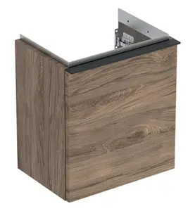 UNDERSKÅP ICON 1 DÖRR HÖGERHÄNGD, B37 VALNÖT MEL TRÄ/HANDTAG LAVA MATT GEBERIT
