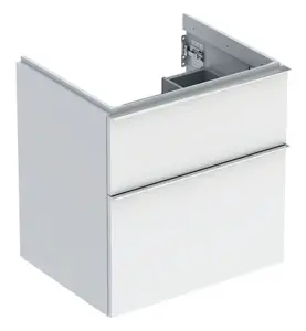 UNDERSKÅP ICON 2 LÅDOR B59,2 VIT HÖGBLANK/HANDTAG BLANKFKR GEBERIT