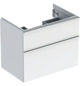 UNDERSKÅP ICON 2 LÅDOR B74 VIT HÖGBLANK/HANDTAG BLANKFKR GEBERIT