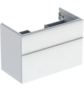 UNDERSKÅP ICON 2 LÅDOR B88,8 VIT HÖGBLANK/HANDTAG VIT MATT GEBERIT