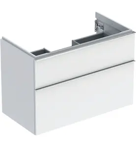 UNDERSKÅP ICON 2 LÅDOR B88,8 VIT HÖGBLANK/HANDTAG BLANKFKR GEBERIT