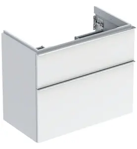 UNDERSKÅP ICON 2 LÅDOR KOMPAKT B74 VIT HÖGBLANK/HANDTAG BLANKFKR GEBERIT