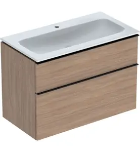 MÖBELPAKET ICON B90 EK, KTCT SLIM TVÄTTSTÄLL 2 LÅDOR HANDTAG LAVA MATT GEBERIT