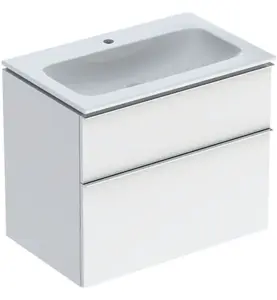 MÖBELPAKET ICON B75 VIT,KTCT SLIM TVÄTTSTÄLL 2 LÅDOR HB HANDTAG FKR GEBERIT