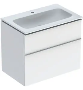 MÖBELPAKET ICON B75 VIT KTCT SLIM TVÄTTSTÄLL 2 LÅDOR HB HANDTAG VIT MATT GEBERIT