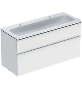 MÖBELPAKET ICON B120 VIT MATT,KTCT SLIM TVÄTTSTÄLL 2 LÅDOR HANDTAG VIT MATT GEBERIT