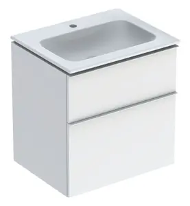 MÖBELPAKET ICON B60 VIT SLIM TVÄTTSTÄLL HG 2 LÅDOR HANDTAG VIT MATT GEBERIT