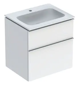 MÖBELPAKET ICON B60 VIT SLIM TVÄTTSTÄLL HG 2 LÅDOR HANDTAG FKR GEBERIT
