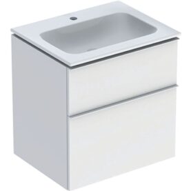 MÖBELPAKET ICON B60 VIT SLIM TVÄTTSTÄLL 2 LÅDOR MATT, HANDTAG VIT GEBERIT