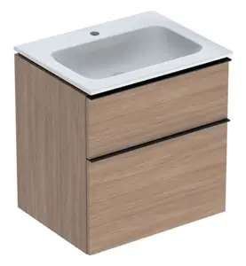 MÖBELPAKET ICON B60 EK SLIM TVÄTTSTÄLL 2 LÅDOR TRÄ STRUKTUR HANDTAG LAVA GEBERIT
