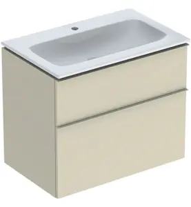 MÖBELPAKET ICON B75 SANDGRÅ SLIM TVÄTTSTÄLL 2LHG, HANDTAG SANDGRÅ GEBERIT