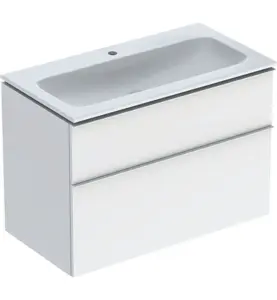 MÖBELPAKET ICON B90 VIT SLIM TVÄTTSTÄLL 2 LÅDOR HG HANDTAG VIT MATT GEBERIT